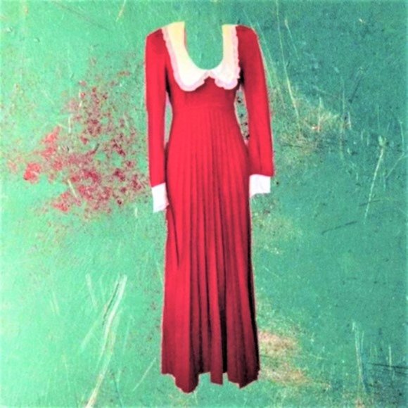 96s Vintage Peter Pan Collar Maxi Dress 
